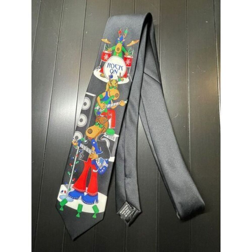Yule Tie Greetings MMG Hallmark Christmas Silk Tie Necktie
